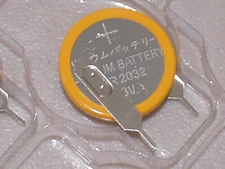 2 NEW CR2032 Lithium Battery CMOS with solder tabs 10mm tab spacing
