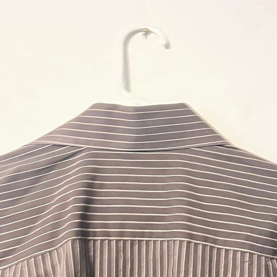 Vintage Sean John Mens Dress Shirt Size L 16.5 34/35 Brown Striped Button Up - Image 4 of 4