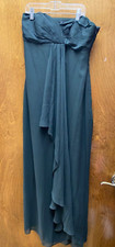 Women "Coast 424" forest green strapless chaffon long dress. Size 6 P.O.