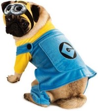 NEW Despicable Me 2 Minion Pet Costume Small dog headpiece jacket Halloween 529