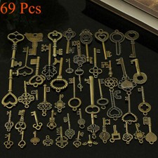 69pcs Skeleton Vintage Old Keys Multi Style Antique Bronze Lock Key New 69pcs Skeleton Vintage Old Keys Multi Style Antique Bronze Lock Key New