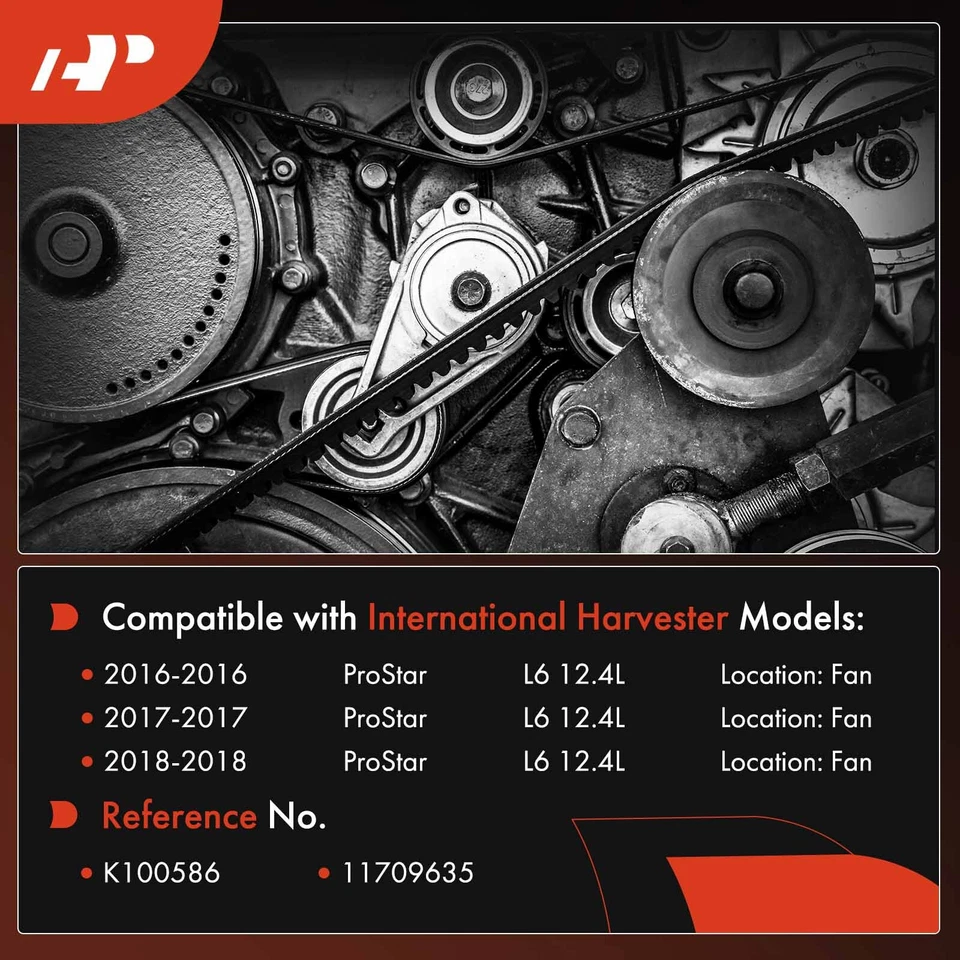Cinturón serpentino ventilador A-Premium 58,66 pulgadas para cosechadora internacional ProStar 16-18 Foto 2 de 4