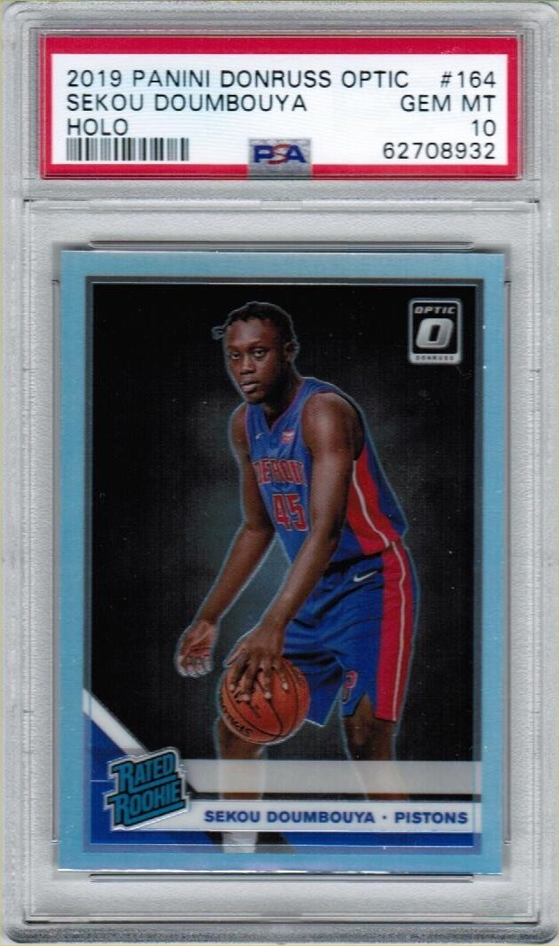 🔥 📈 2019 Donruss Optic Sekou Doumbouya Rookie Holo #164 PSA 10 GEM MINT DET