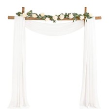 Wedding Arch Draping Fabric 1 Panel 29" x 19Ft Ivory Sheer Chiffon Curtain Dr...