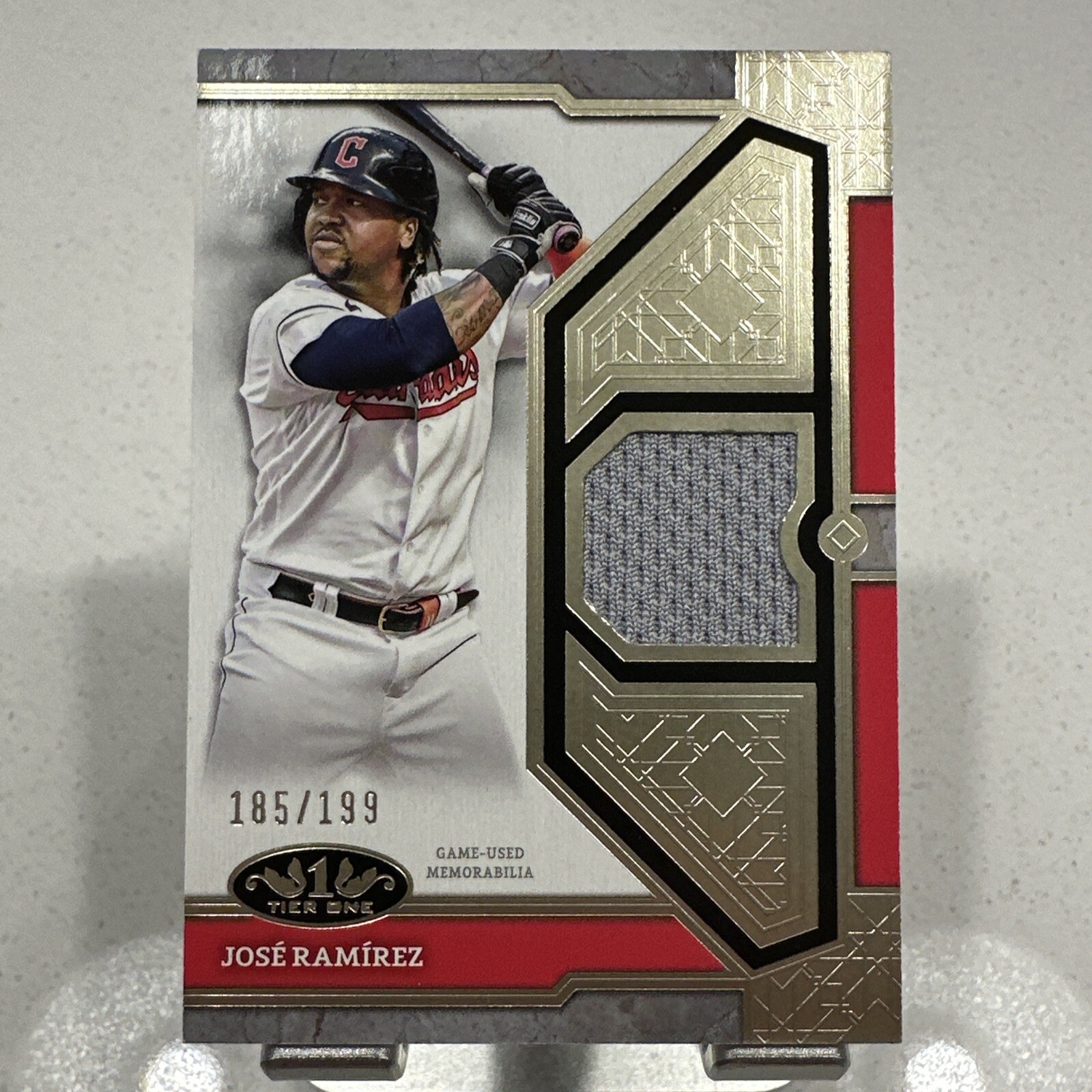 2024 Topps Tier One Jose Ramirez SP Red Foil Relic 185/199 Cleveland Guardians