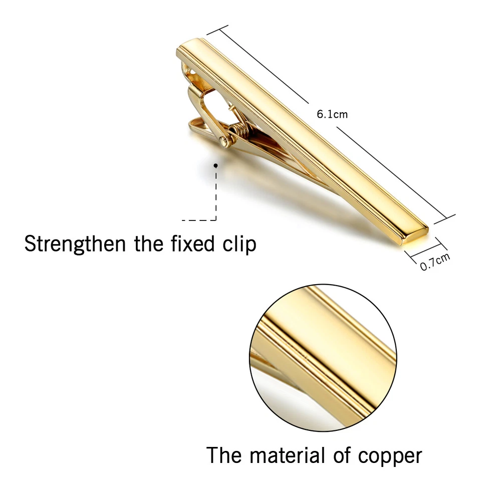 Gentleman Mens Metal Simple Necktie Tie Bar Clasp Clip Clamp Pin Party Wedding - Image 4 of 4