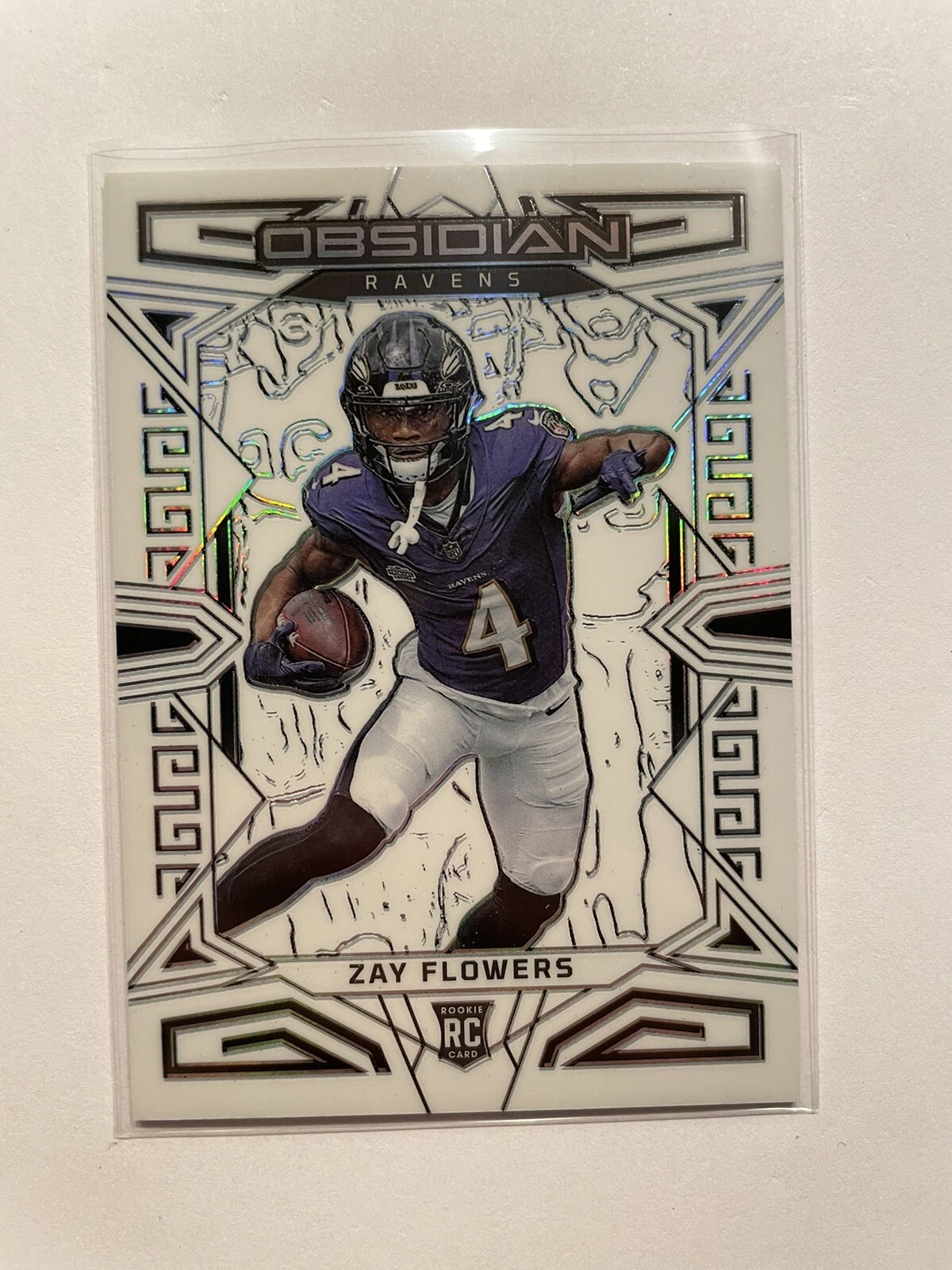 2023 Obsidian Football Zay Flowers Contra Case Hit - RC ROOKIE #107 - RARE!