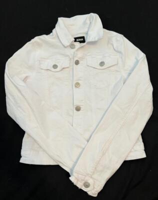 HUDSON girls kids Lrg 12 white denim long sleeved trucker jacket