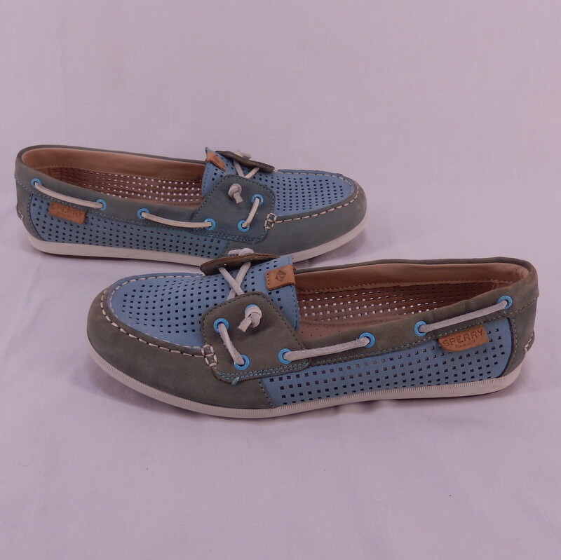 Womens Size Sperry Top Sider Coil Ivy Aqua Leather Shoe STS99178