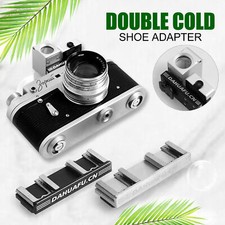 Aluminum Double Cold Shoe Adapter One to Two Camera Coldshoe Fit For SLR Camera.
