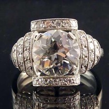 2.45CT White Round Cut CZ Antique Art Deco Engagement Wedding Ring In 925 Silver