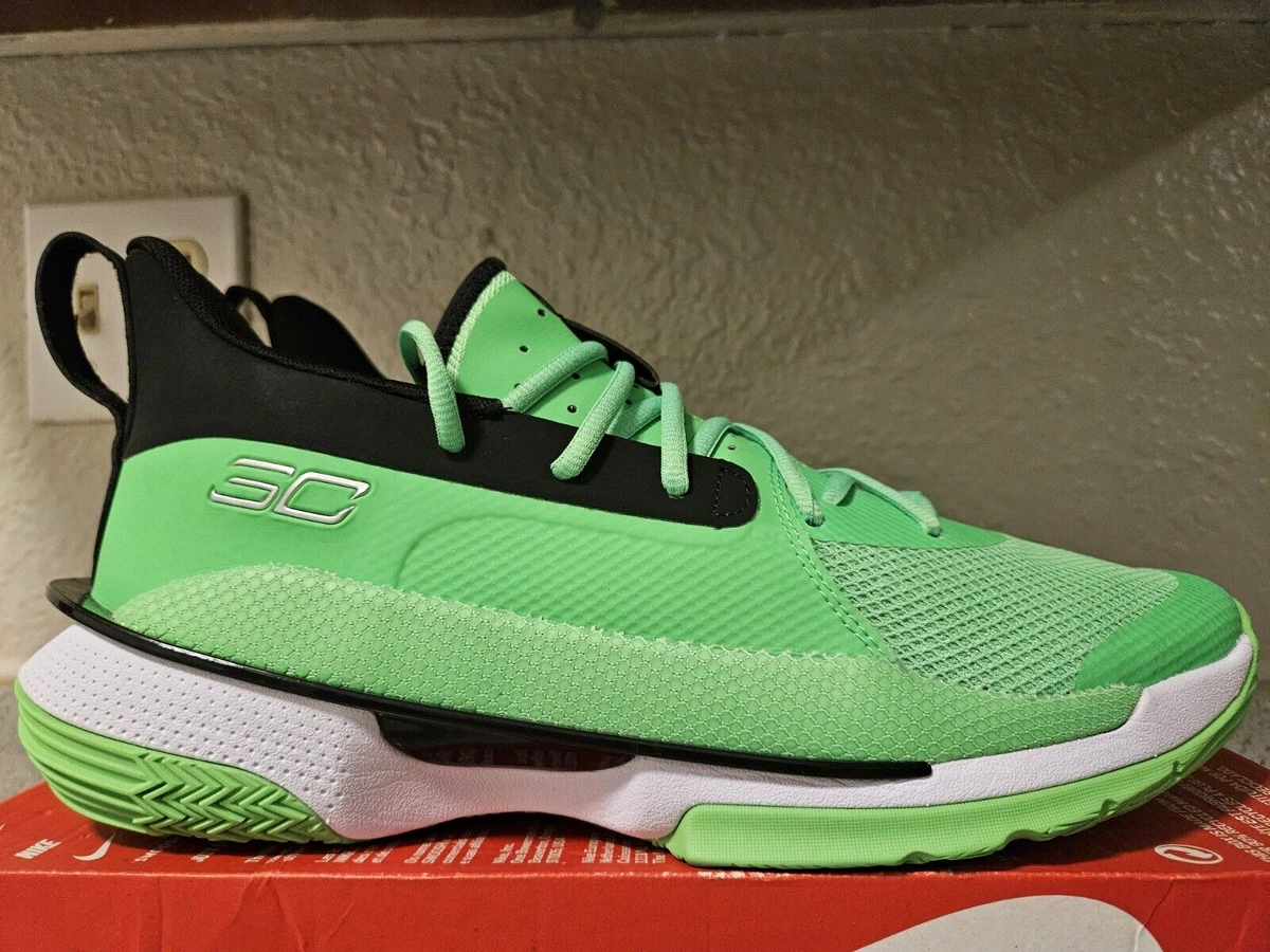 Under Armour Curry 7 Basketball Shoes Team Green Black Mens Sz 12.5 RARE 3023838
