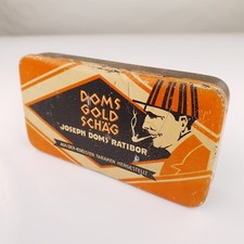 Blechdose Doms Gold Sch&auml;g Tabak Reklame Werbung Blech Dose antik Joseph Ratibor