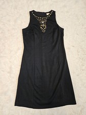 Michael Kors Women's Black Rhinestones Body Con Mini Cocktail Prom Club Dress S
