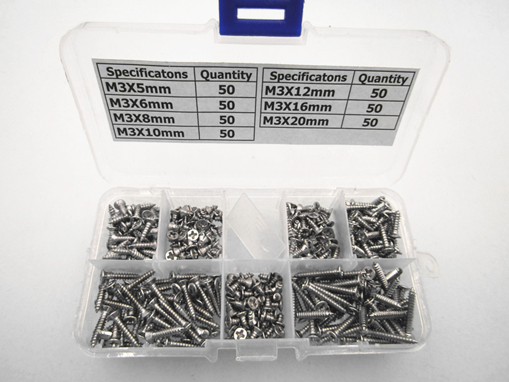M3 Stainless Cross Countersunk head Self Tapping screw Assortment Kit 350 pcs