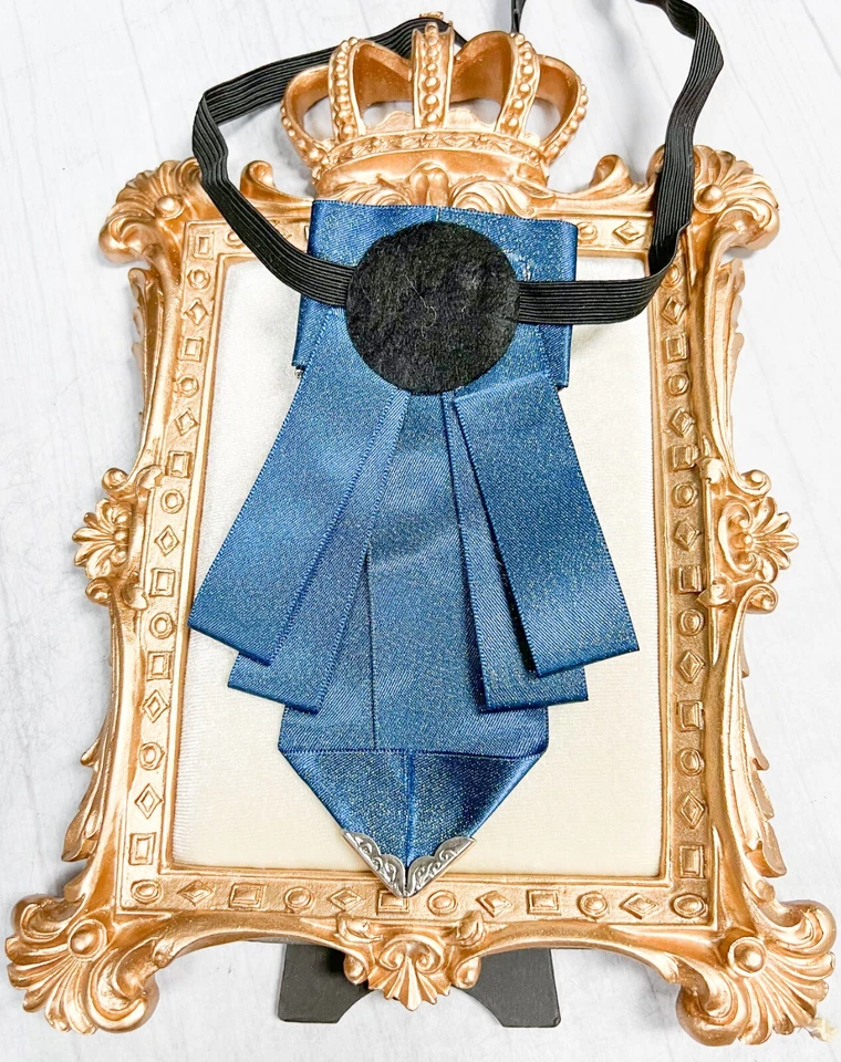 Pajarita azul, corbata de evento formal, corbata de cristal negro, corbata ajustable Foto 4 de 4