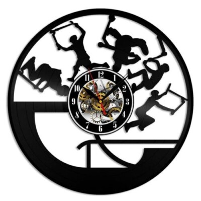 Stunt Scootering Vinyl Wall Clock Home Décor Design Best Gift Birthday Holiday