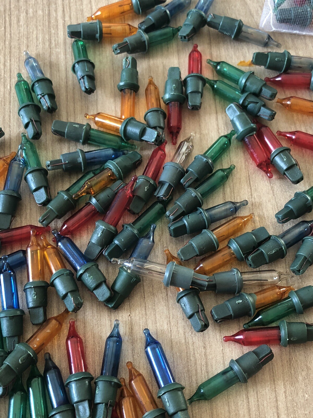 10 x Coloured Christmas BULBS + Spares LAMPS Vintage Xmas Tree Lights