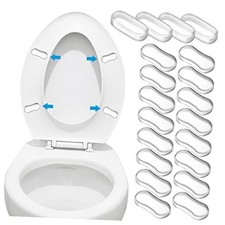 20 Pieces Universal Toilet Seat Bumpers, Silicone Rubber Lid Bumper Kit for