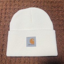 Carhartt Acrylic Beanie Knit Hat Mens One Size A18 WWH Cream Watch Cap USA Made