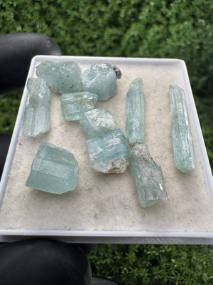 Rare AQUAMARINE LOT - 10 PIECES! (Vanadium Beryl Crystal) from Africa! B182