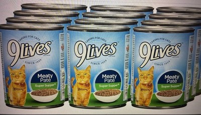 9Lives Meaty Paté Super Supper Wet Cat Food package 12