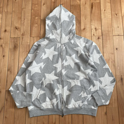 BAPE Sta Full Zip Hoodie a bathing ape star BAPESTA NIGO Gray Size