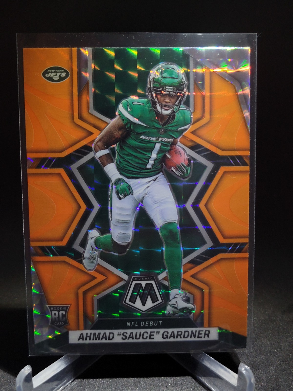2022 Panini Mosaic - NFL Debut Ahmad Gardner #289 Reactive Orange Prizm (RC)