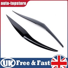 Gloss Black For Ford Fiesta MK7 MK7.5 13-17 Headlight Eyebrows Eyelid Lid Covers