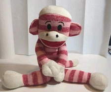 Maxx The Sock Monkey Poseable 14" Plush - Red Pink Striped