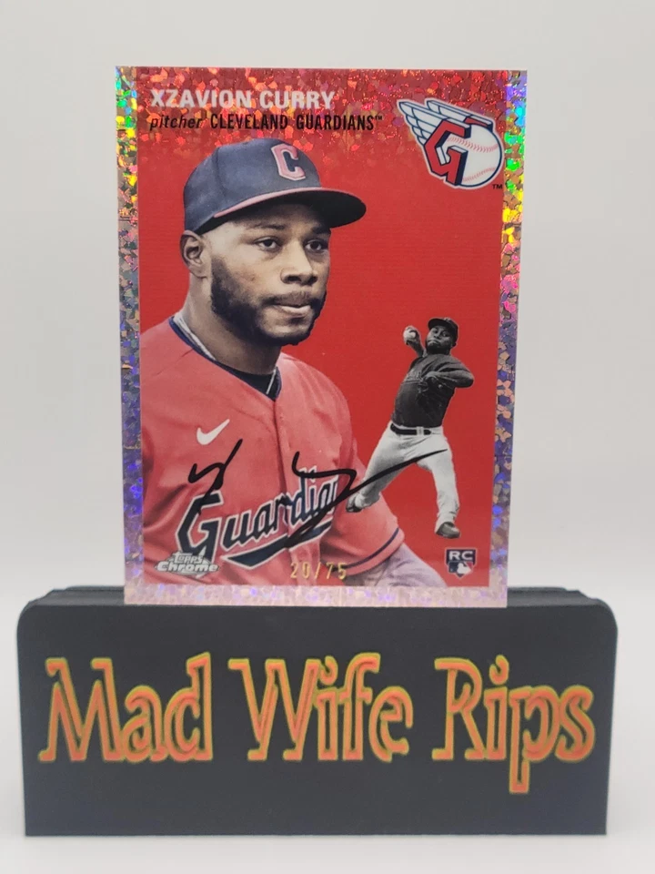 2023 Topps Chrome Platinum Annv #32 Xzavion Curry RC Rose Gold Mini-Diamond /75 - Image 3 of 4