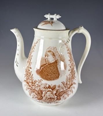 Queen Victoria Jubilee Teapot Antique 9  Tall 