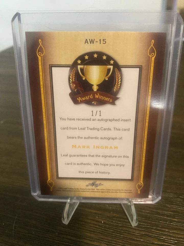 2011 Leaf Mark Ingram Award Winner RC 1/1 - Image 2 of 2