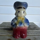Shawnee #46 USA Toby Character Pitcher Ceramic Glossy Blue Red Yellow