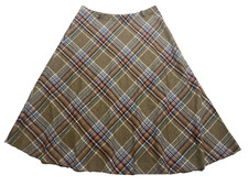 Vintage Skirt Plaid Tartan Wool Homemade 60s Dark Academia Preppy A-Line Skirt