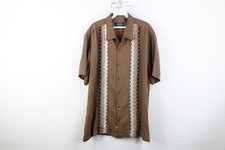 Vintage Nat Nast Luxury Originals Mens Large Rockabilly Silk Panel Button Shirt
