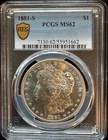 1881-S $1 Morgan Silver Dollar PCGS MS62