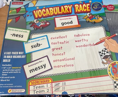 Lakeshore Learning Vocabulary Race Game with Magnetic Board NIP Homeschool NEW!