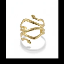 Gold Snake Arm Cuff - Adjustable Boho - New - Witchcore Ethereal