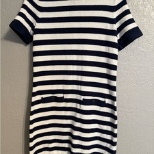 Banana Republic Navy and White Striped Mini Dress Size SMALL