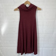 BDG Urban Outfitters Sleeveless Cowl Neck Knit Mini Dress Size XS Maroon Ribbed