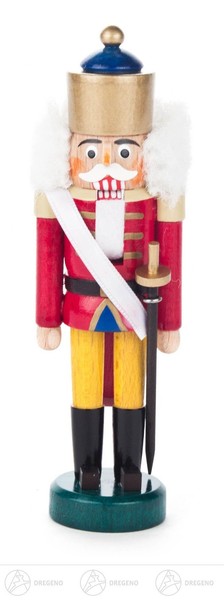 Nussknacker KöNig Rot-Gelb Bxhxt 4,5 Cmx14 Cmx4 Cm NEU Erzgebirge NußKnacker-image