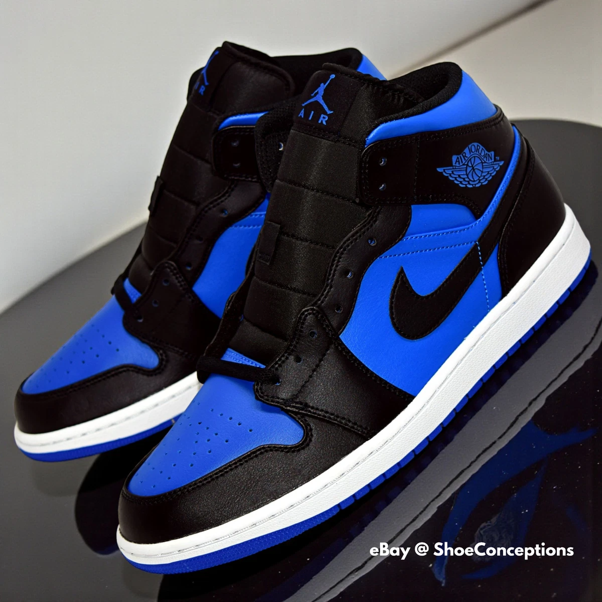 Jordan 1 Mid Black Royal Blue | eBay display picture 1