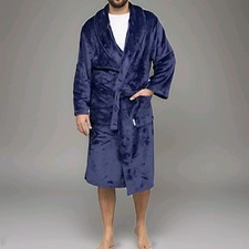 MONT CHALET Herren-Wellnessmantel Mikrofaser Chinchilla Schalkragen Bademantel