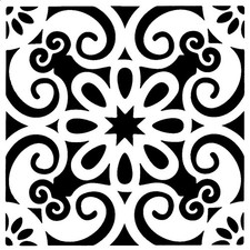 Really Great Stencils, Spanish Tile 1 Stencil, 6x6", Scrollwork, Floral, Block