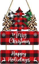 Christmas Decorations Indoor Door Decorations Buffalo Plaid Tree Wall Decor Merr