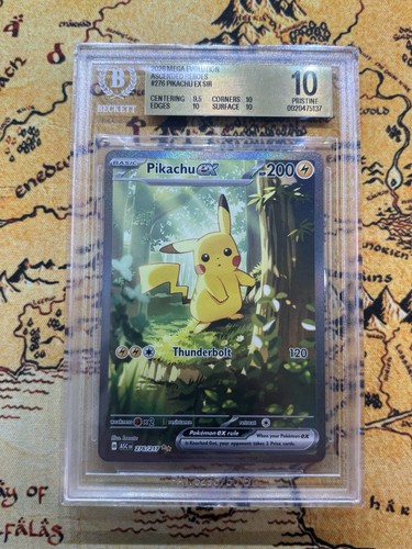Pokémon BGS Pristine 10 Pikachu EX 276/217 SIR Ascended Heroes Mega Evolution
