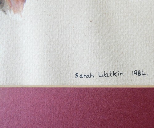 Two Little Fox Cubs, Sarah Watkins Original 1984 Animal Portrait - Picture 5 of 5