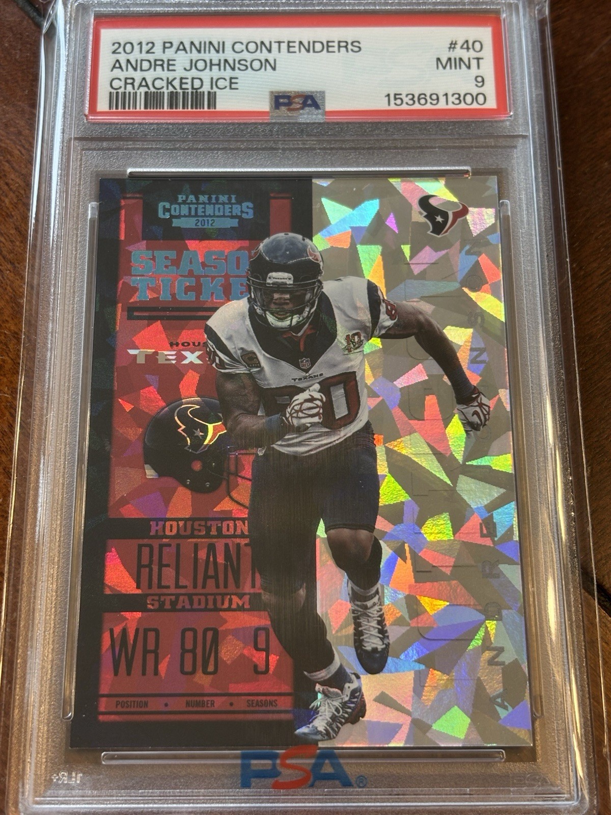 2012 Panini Contenders Season Ticket # 40 Andre Johnson Cracked Ice 1/20 PSA 9🔥