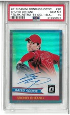 2018 SHOHEI OHTANI Panini Donruss Rated Rookie Black /15 auto pop 1 only PSA 10